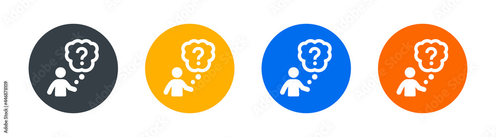 Thought bubble with question mark icon vector illustration. Thinking symbol Thought bubble with question mark icon vector illustration. Thinking symbol