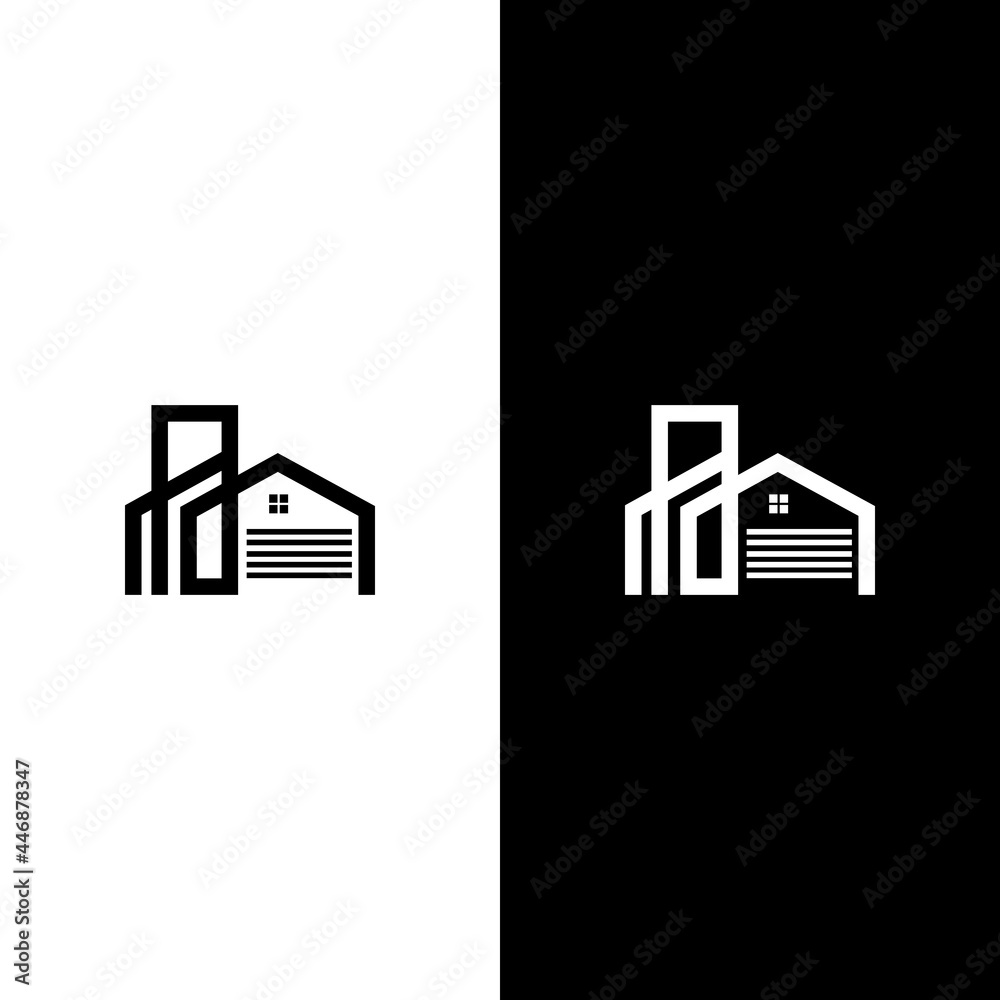 home building garage logo