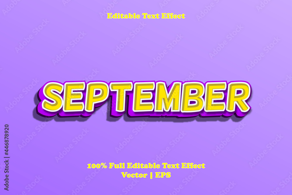 September editable text effect