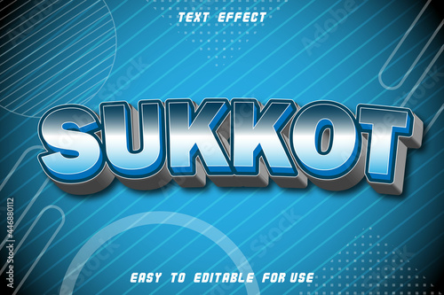 Sukkot Editable Text Effect Emboss Modern Style