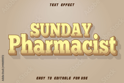 Sunday Pharmacist Editable Text Effect Emboss Vintage Style