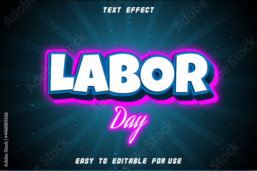 Labor Day Editable Text Effect Emboss Retro Style