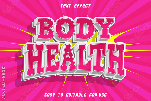 Body Health Editable Text Effect Emboss Comic Style
