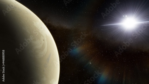 Planets and galaxy, science fiction wallpaper