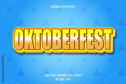 Oktoberfest editable text effect emboss cartoon style