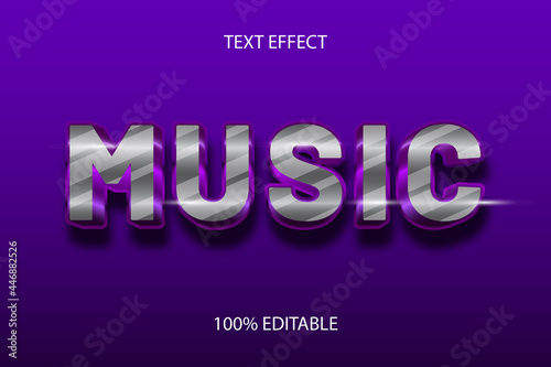 music color purple silver editable text effect