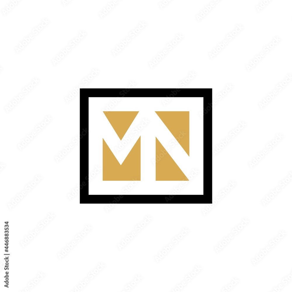 Letter Initial MN square modern elegant luxury logo design