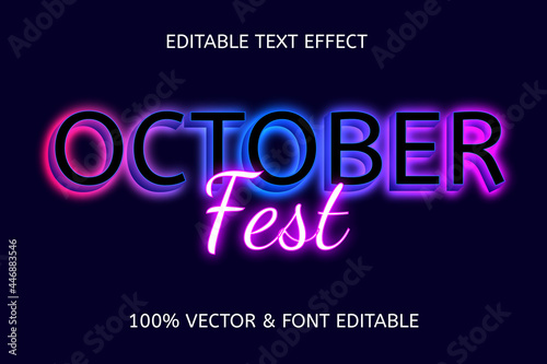 october fest color purple blue editable text effect