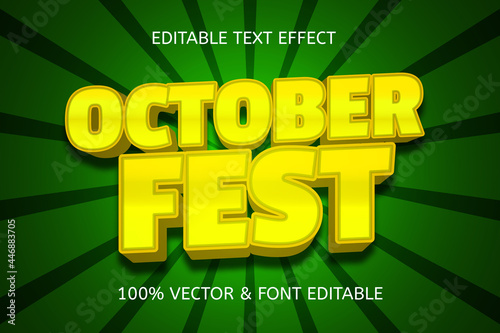october fest color gold green editable text effect