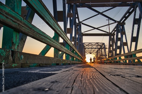 Fototapeta Naklejka Na Ścianę i Meble -  Westham Island Bridge at Sunset