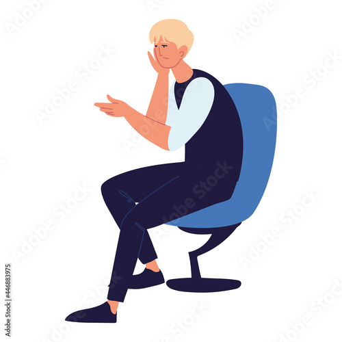 bored man sitting