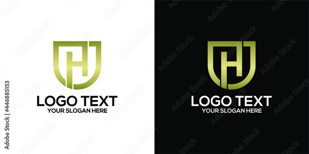 shield logo with letter H concept design vector template illustration ...