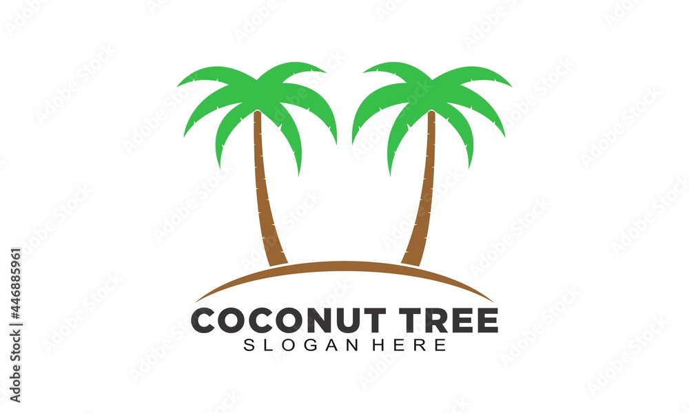 Coconut tree vector logo