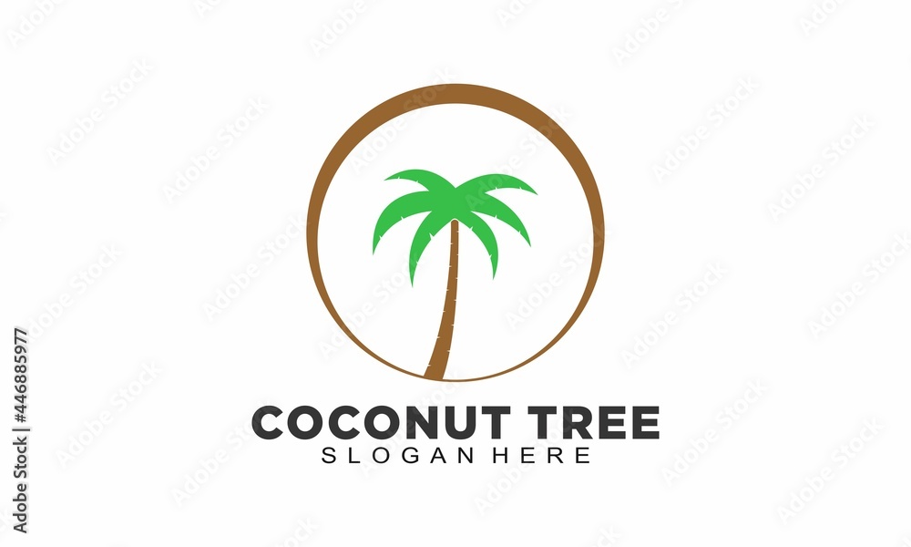 Elegant coconut tree logo