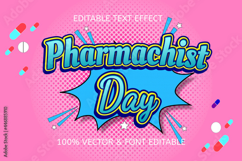 pharmacist style comic editable text effect