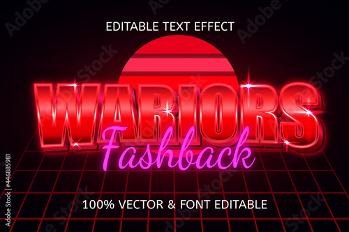 warriors flashback style retro 80s editable text effect