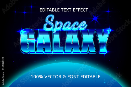 space galaxy style retro editable text effect