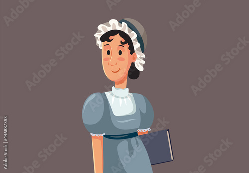 Jane Austen Vector Caricature Illustration