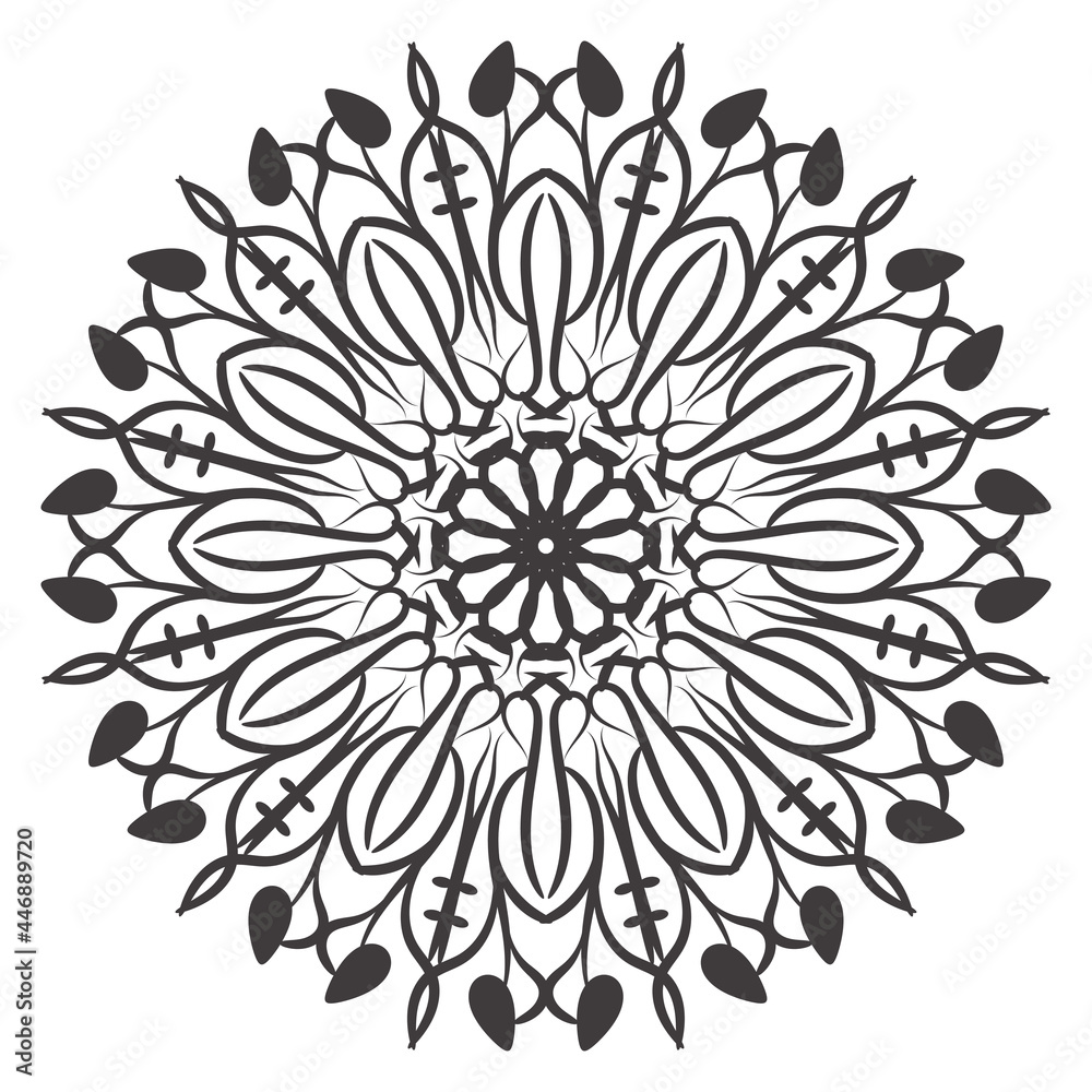 Fototapeta premium Mandala flower decorative ornament in ethnic oriental style doodle ornament outline hand draw