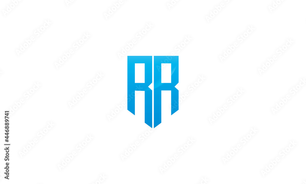 Modern RR shield logo. double R in the shield with a clean design