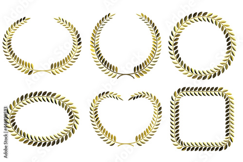 フレーム 立体的な黄金の月桂樹6種類