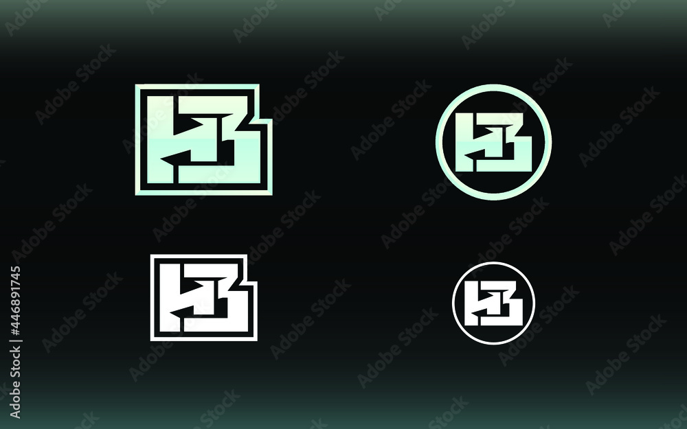 HB letter logo with gaming style and contemporary colors HB letter logo with gaming style and contemporary colors