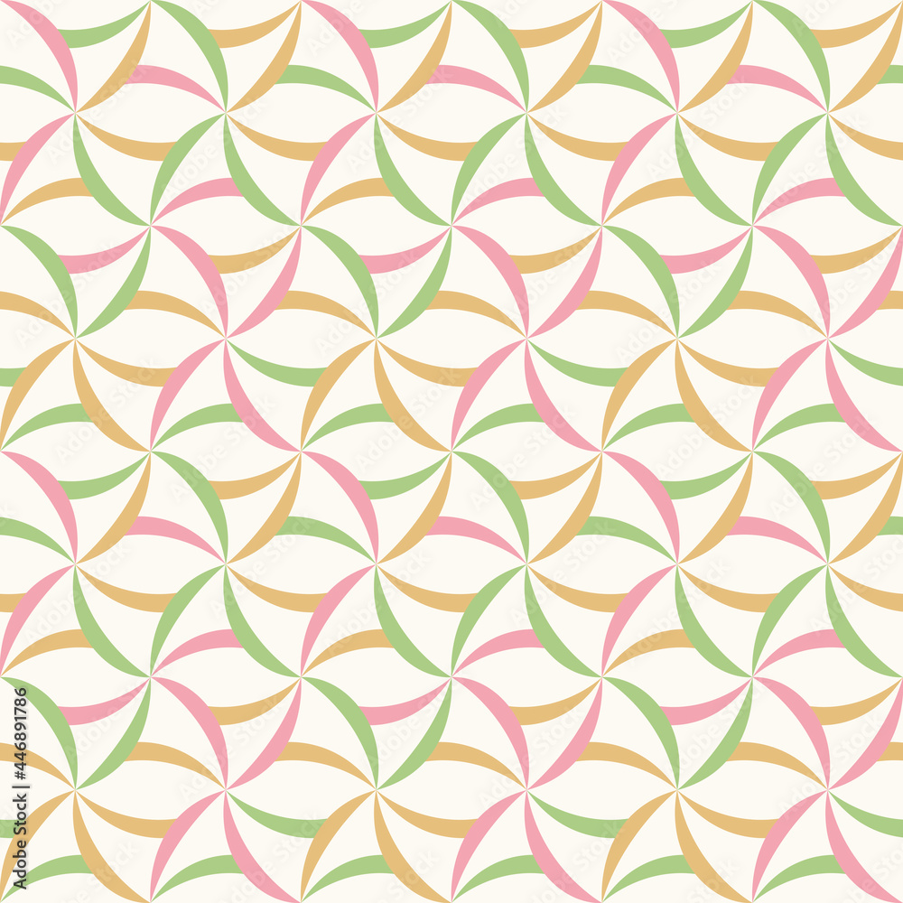 Japanese Spiral Star Vector Seamless Pattern Japanese Spiral Star Vector Seamless Pattern