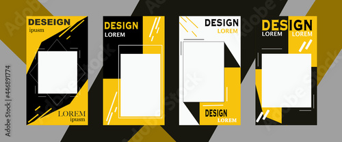 Editable trendy template for social media stories with yellow main color, vector illustration web design. Background design for social media.