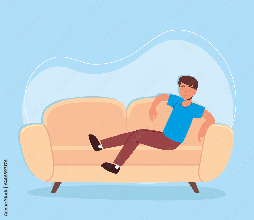 relaxing guy sitting on sofa relaxing guy sitting on sofa