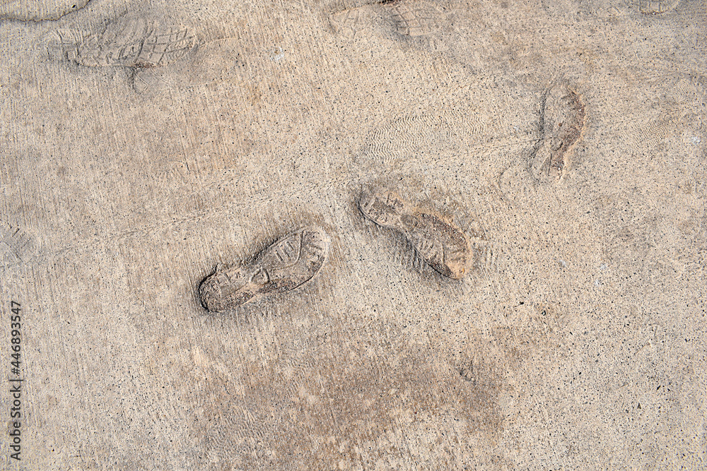 imprints of shoe soles in concrete imprints of shoe soles in concrete