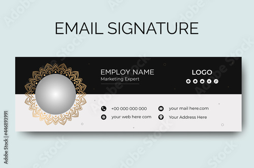 Email signature Template With Mandala, Professional Email Signature Template,