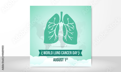 World lung cancer day august first background design