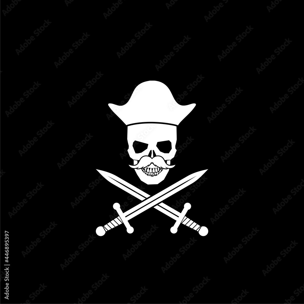 Fototapeta premium Pirate icon isolated on dark background