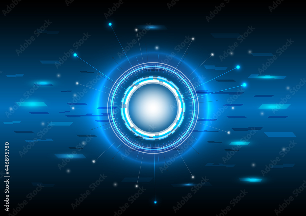 Futuristic Sci-Fi glowing HUD user. Digital infographic frame. Abstract hologram hi-tech background. Virtual reality technology electric innovation. Network of data connection Futuristic Sci-Fi glowing HUD user. Digital infographic frame. Abstract hologram hi-tech background. Virtual reality technology electric innovation. Network of data connection