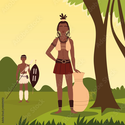 aboriginal couple outdoor