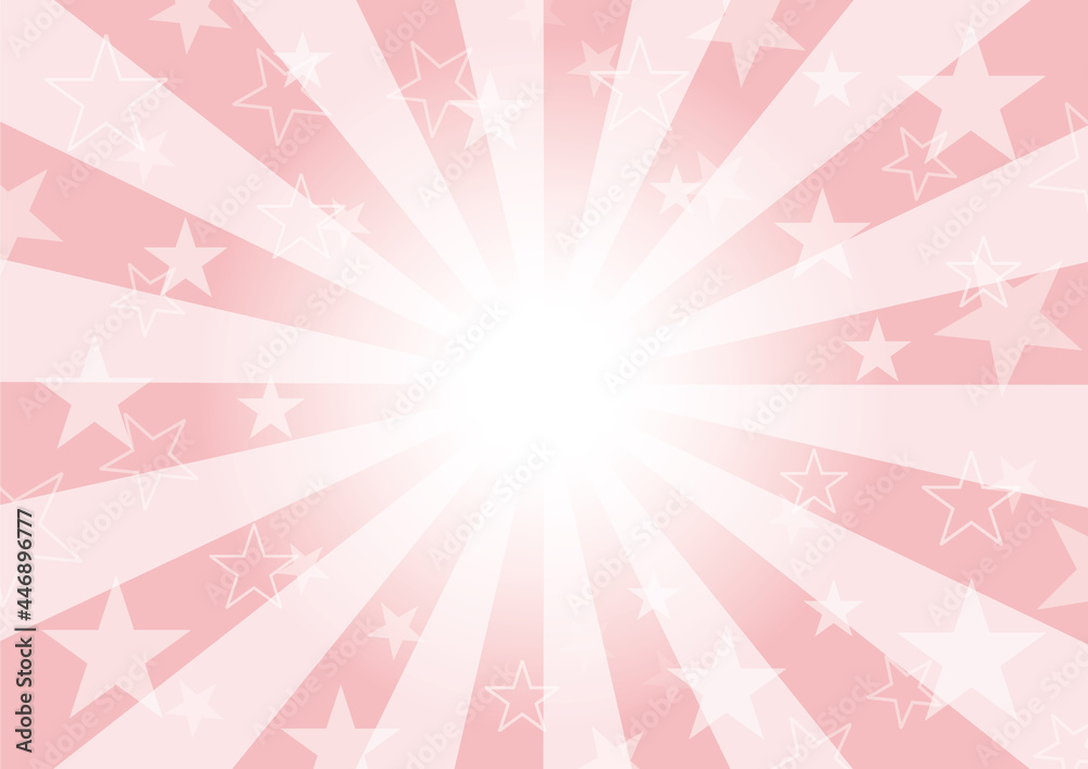 星と放射状集中線の背景素材 ピンク Stock Vector Adobe Stock