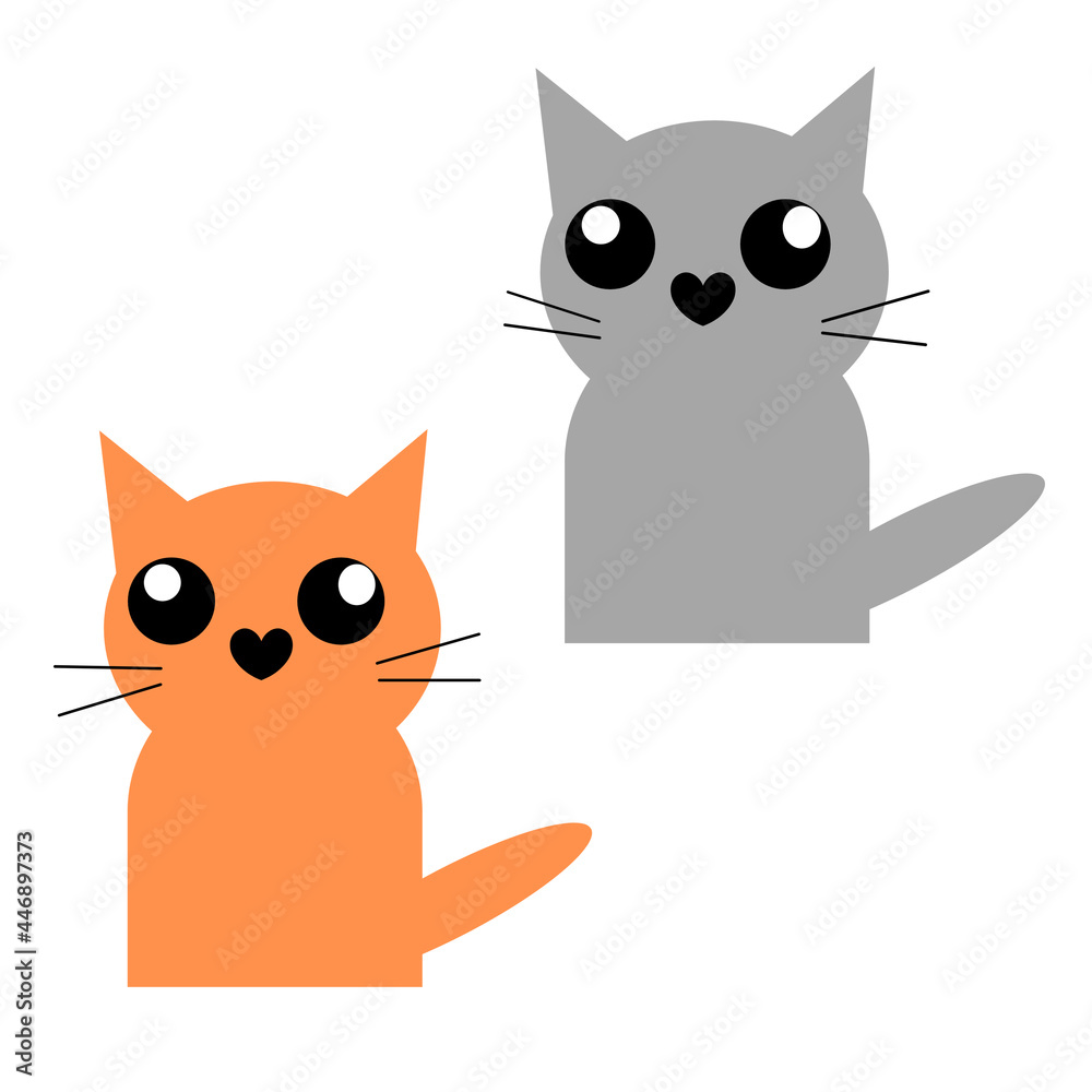Obraz premium Two funny cats of different colors.