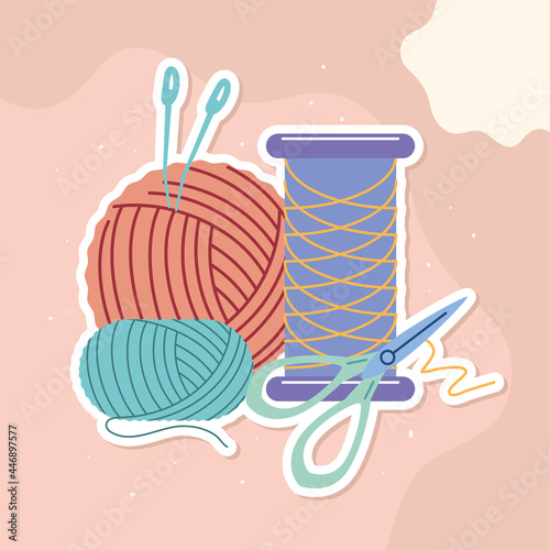 thread tube and ball knitted