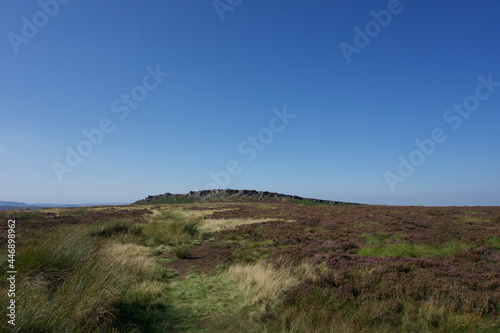 views to horizon in Derbyshire Peak District on bright sunny day