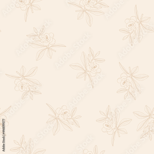 Seamless pattern with magnolia grandiflora