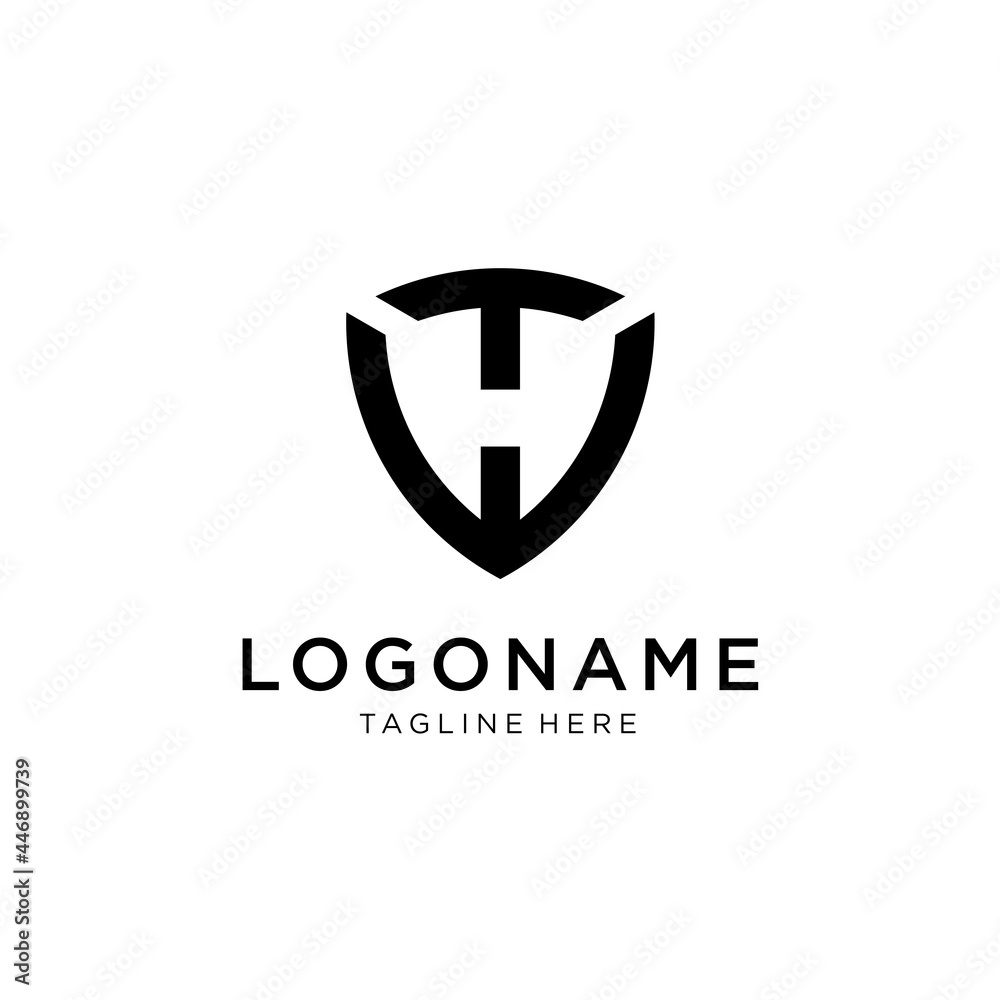 Initial letters TW shield logo design template. Initial letters TW shield logo design template.