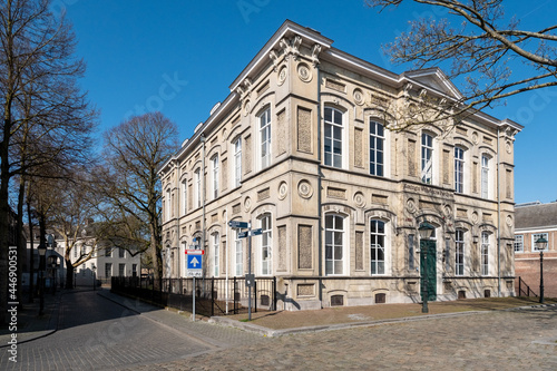 Koningin Wilhelmina Paviljoen (1867) in Breda behoort tot de Koninklijke Militaire Academie (KMA) en bezit de status van rijksmonument., Noord-Brabant Province, The Netherlands