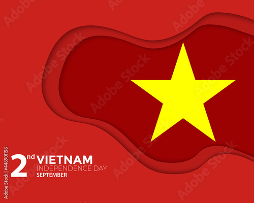 Vietnam Independence Day With Paper Wave