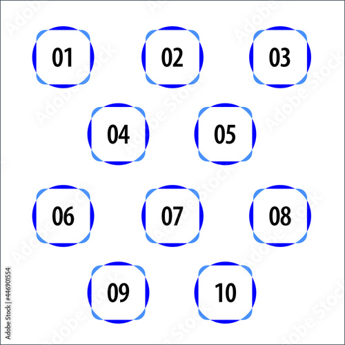 Colorful shape vector numbers. Colorful info-graphic numbers can be use to create presentation. Bullet points numbers one to ten.