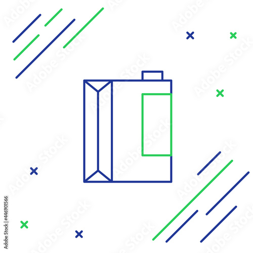 Line Paper package for kefir icon isolated on white background. Dieting food for healthy lifestyle and probiotics fulfillment. Colorful outline concept. Vector