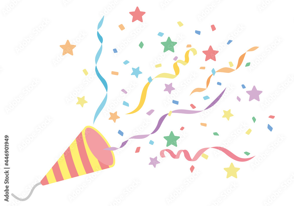 パステルカラーのクラッカーイラスト Stock Vector Adobe Stock