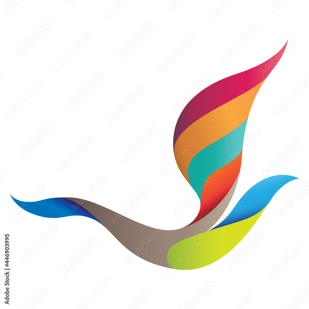 Naklejka premium Flying bird figure icon