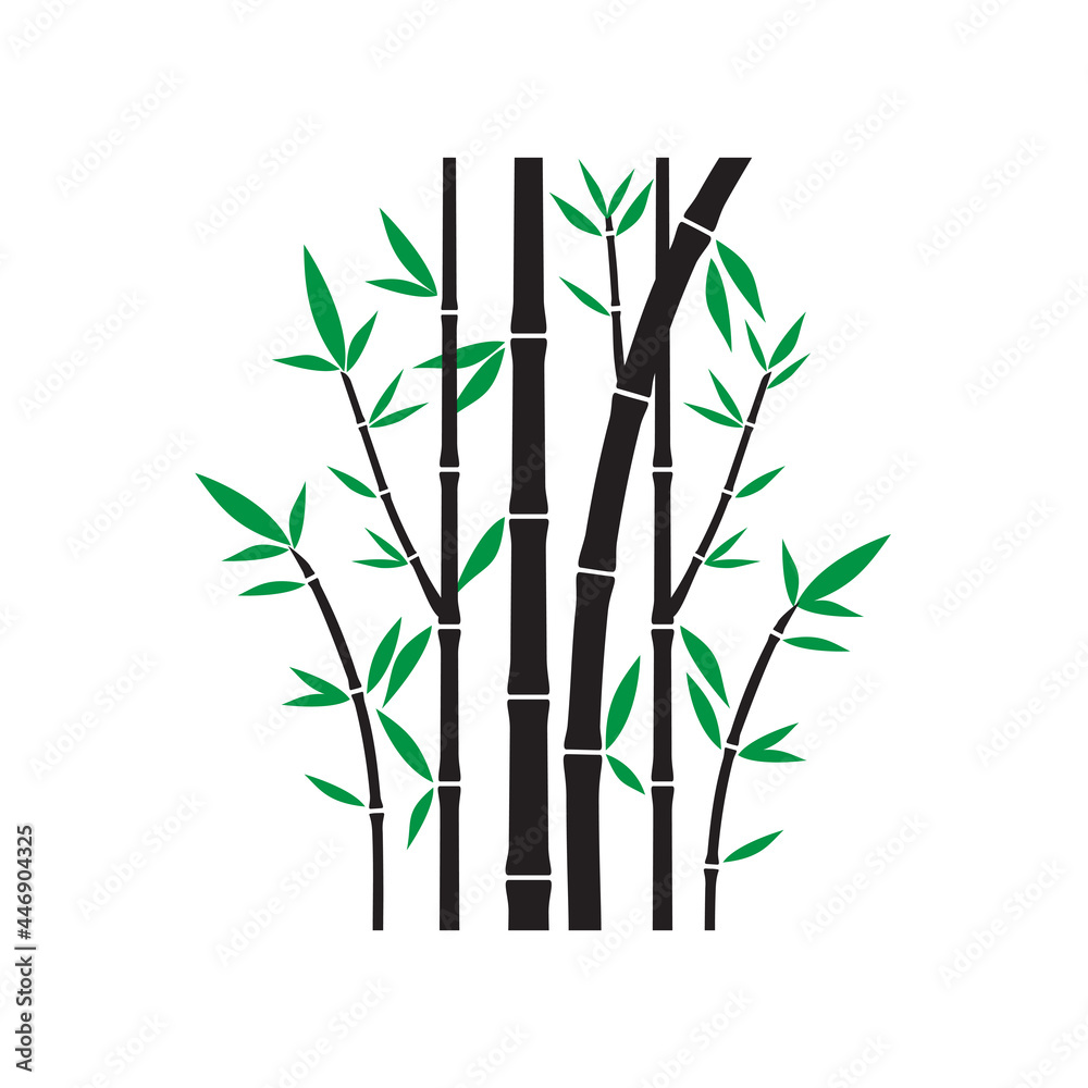 Fototapeta premium Bamboo plant, ink painting over white background, Vector illustration,