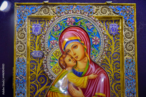 Enamel icon decoration in Rostov Kremlin Museum