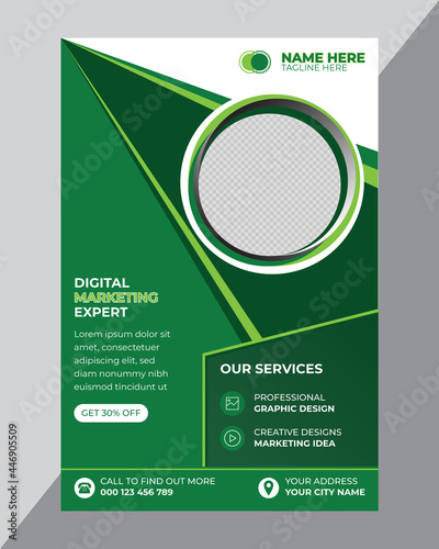 Green creative modern business poster design template